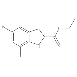 Ethyl 5,7-difluoro-2,3-dihydro-1H-indole-2-carboxylate结构式