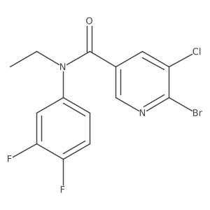 6-bromo-5-chloro-N-(3,4-difluorophenyl)-N-ethylpyridine-3-carboxamide结构式