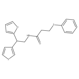 N-(2-(furan-2-yl)-2-(thiophen-3-yl)ethyl)-3-(phenylthio)propanamide结构式