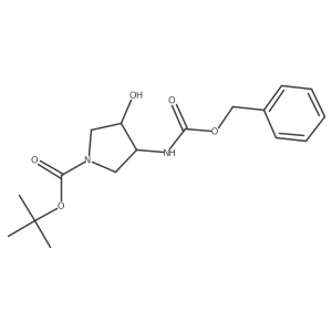 rac-tert-butyl (3R,4S)-3-{[(benzyloxy)carbonyl]amino}-4-hydroxypyrrolidine-1-carboxylate Structure