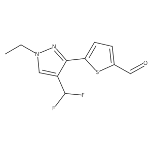 5-[4-(difluoromethyl)-1-ethyl-1H-pyrazol-3-yl]thiophene-2-carbaldehyde Structure
