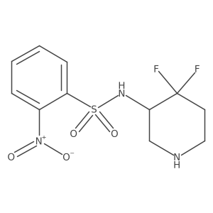 N-(4,4-difluoropiperidin-3-yl)-2-nitrobenzene-1-sulfonamide结构式