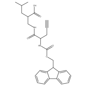 2-{[2-({[(9H-fluoren-9-yl)methoxy]carbonyl}amino)pent-4-ynamido]methyl}-4-methylpentanoic acid结构式