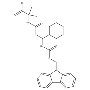 2-[3-cyclohexyl-3-({[(9H-fluoren-9-yl)methoxy]carbonyl}amino)propanamido]-2-methylpropanoic acid结构式