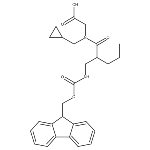 2-[N-(cyclopropylmethyl)-2-[({[(9H-fluoren-9-yl)methoxy]carbonyl}amino)methyl]pentanamido]acetic acid Structure