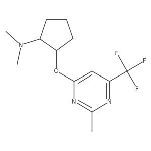 N,N-dimethyl-2-{[2-methyl-6-(trifluoromethyl)pyrimidin-4-yl]oxy}cyclopentan-1-amine结构式