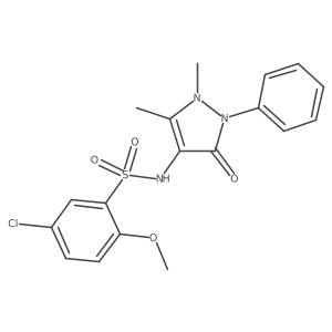 5-chloro-N-(1,5-dimethyl-3-oxo-2-phenyl-2,3-dihydro-1H-pyrazol-4-yl)-2-methoxybenzene-1-sulfonamide结构式