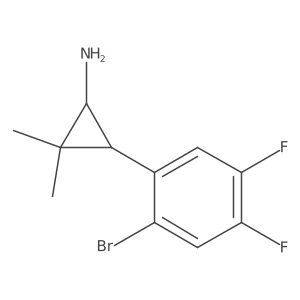 rac-(1R,3R)-3-(2-bromo-4,5-difluorophenyl)-2,2-dimethylcyclopropan-1-amine Structure