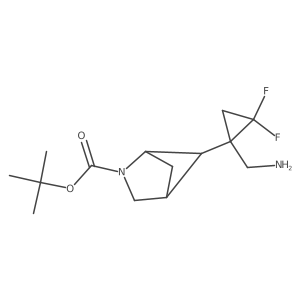 tert-butyl (1S,4R)-5-[1-(aminomethyl)-2,2-difluorocyclopropyl]-2-azabicyclo[2.1.1]hexane-2-carboxylate Structure