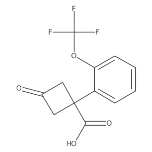 3-Oxo-1-[2-(trifluoromethoxy)phenyl]cyclobutane-1-carboxylic acid Structure