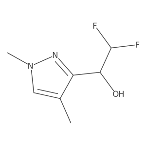 1-(1,4-dimethyl-1H-pyrazol-3-yl)-2,2-difluoroethan-1-ol结构式