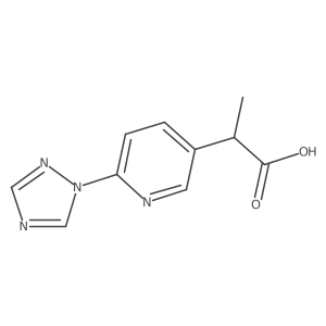 2-[6-(1H-1,2,4-triazol-1-yl)pyridin-3-yl]propanoic acid结构式