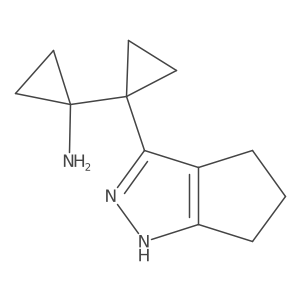 1-(1-{1H,4H,5H,6H-cyclopenta[c]pyrazol-3-yl}cyclopropyl)cyclopropan-1-amine结构式