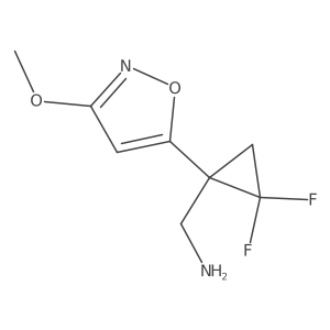 [2,2-Difluoro-1-(3-methoxy-1,2-oxazol-5-yl)cyclopropyl]methanamine结构式