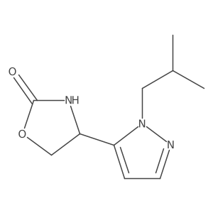 4-[1-(2-methylpropyl)-1H-pyrazol-5-yl]-1,3-oxazolidin-2-one结构式