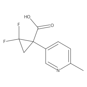 2,2-Difluoro-1-(6-methylpyridin-3-yl)cyclopropane-1-carboxylic acid结构式