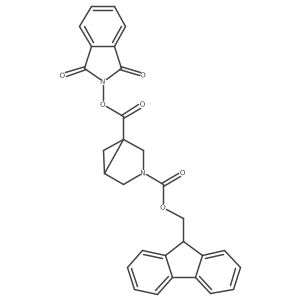 rac-1-(1,3-dioxo-2,3-dihydro-1H-isoindol-2-yl) 3-(9H-fluoren-9-yl)methyl (1R,5S)-3-azabicyclo[3.1.0]hexane-1,3-dicarboxylate结构式