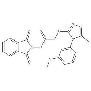 1,3-dioxo-2,3-dihydro-1H-isoindol-2-yl 2-{[4-(3-methoxyphenyl)-5-methyl-4H-1,2,4-triazol-3-yl]sulfanyl}acetate结构式