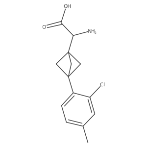2-Amino-2-[3-(2-chloro-4-methylphenyl)-1-bicyclo[1.1.1]pentanyl]acetic acid结构式