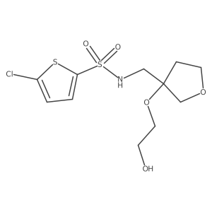 5-chloro-N-((3-(2-hydroxyethoxy)tetrahydrofuran-3-yl)methyl)thiophene-2-sulfonamide Structure