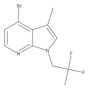 4-Bromo-1-(2,2-difluoropropyl)-3-iodo-1H-pyrrolo[2,3-b]pyridine结构式