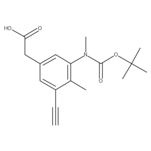 2-(3-{[(Tert-butoxy)carbonyl](methyl)amino}-5-ethynyl-4-methylphenyl)acetic acid结构式