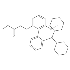 Methyl 3-(2'-(dicyclohexylphosphanyl)-6-methoxy-[1,1'-biphenyl]-2-yl)propanoate Structure