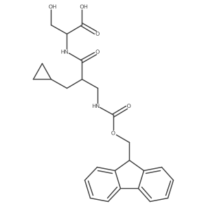 (2R)-2-[2-(cyclopropylmethyl)-3-({[(9H-fluoren-9-yl)methoxy]carbonyl}amino)propanamido]-3-hydroxypropanoic acid Structure