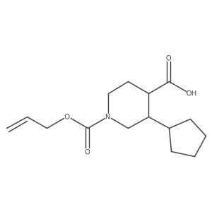 rac-(3R,4R)-3-cyclopentyl-1-[(prop-2-en-1-yloxy)carbonyl]piperidine-4-carboxylic acid结构式