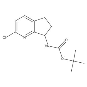 tert-butyl N-(2-chloro-6,7-dihydro-5H-cyclopenta[b]pyridin-7-yl)carbamate结构式