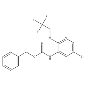 benzyl N-[5-bromo-2-(2,2,2-trifluoroethoxy)pyridin-3-yl]carbamate结构式