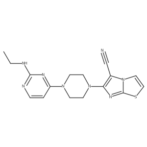 6-{4-[2-(Ethylamino)pyrimidin-4-yl]piperazin-1-yl}imidazo[2,1-b][1,3]thiazole-5-carbonitrile Structure