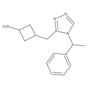 3-((4-(1-Phenylethyl)-4H-1,2,4-triazol-3-yl)methyl)cyclobutan-1-amine结构式