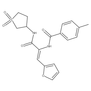N-[(1Z)-3-[(1,1-dioxidotetrahydrothiophen-3-yl)amino]-1-(furan-2-yl)-3-oxoprop-1-en-2-yl]-4-methylbenzamide Structure