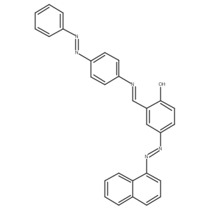 Phenol, 4-[2-(1-naphthalenyl)diazenyl]-2-[[[4-(2-phenyldiazenyl)phenyl]imino]methyl]- Structure
