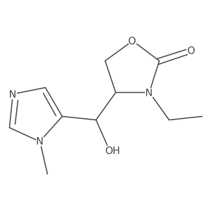 (R)-3-Ethyl-4-((R)-hydroxy(1-methyl-1H-imidazol-5-yl)methyl)oxazolidin-2-one Structure