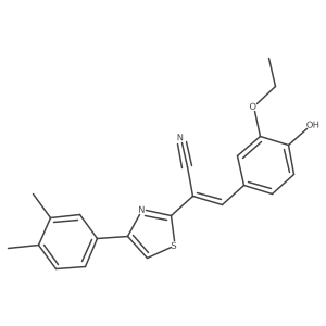(E)-2-(4-(3,4-dimethylphenyl)thiazol-2-yl)-3-(3-ethoxy-4-hydroxyphenyl)acrylonitrile Structure