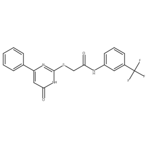 2-[(6-oxo-4-phenyl-1,6-dihydropyrimidin-2-yl)sulfanyl]-N-[3-(trifluoromethyl)phenyl]acetamide Structure