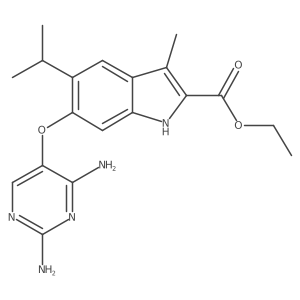 ethyl 6-(2,4-diaminopyrimidin-5-yl)oxy-3-methyl-5-propan-2-yl-1H-indole-2-carboxylate Structure