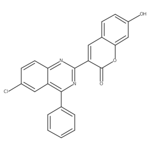 3-(6-Chloro-4-phenylquinazolin-2-yl)-7-hydroxycoumarin结构式