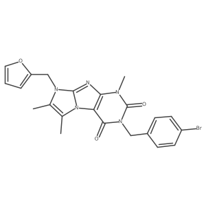 3-(4-bromobenzyl)-8-(furan-2-ylmethyl)-1,6,7-trimethyl-1H-imidazo[2,1-f]purine-2,4(3H,8H)-dione Structure