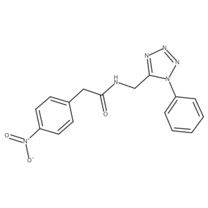 2-(4-nitrophenyl)-N-((1-phenyl-1H-tetrazol-5-yl)methyl)acetamide结构式
