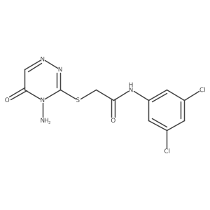 2-[(4-amino-5-oxo-4,5-dihydro-1,2,4-triazin-3-yl)sulfanyl]-N-(3,5-dichlorophenyl)acetamide结构式