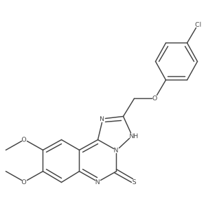 2-[(4-chlorophenoxy)methyl]-8,9-dimethoxy-5H,6H-[1,2,4]triazolo[1,5-c]quinazoline-5-thione结构式