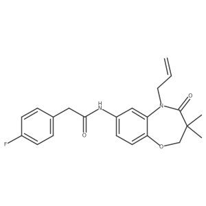N-(5-allyl-3,3-dimethyl-4-oxo-2,3,4,5-tetrahydrobenzo[b][1,4]oxazepin-7-yl)-2-(4-fluorophenyl)acetamide结构式