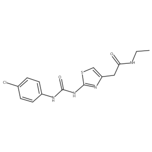 2-(2-(3-(4-chlorophenyl)ureido)thiazol-4-yl)-N-ethylacetamide Structure