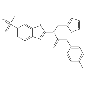 2-(4-fluorophenyl)-N-(furan-2-ylmethyl)-N-(6-(methylsulfonyl)benzo[d]thiazol-2-yl)acetamide结构式