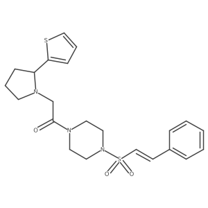 1-[4-(2-Phenylethenesulfonyl)piperazin-1-yl]-2-[2-(thiophen-2-yl)pyrrolidin-1-yl]ethan-1-one Structure