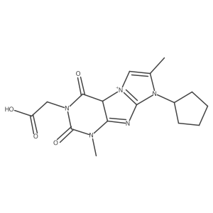 2-(6-cyclopentyl-4,7-dimethyl-1,3-dioxo-9aH-purino[7,8-a]imidazol-9-ium-2-yl)acetic acid Structure