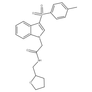 N-((tetrahydrofuran-2-yl)methyl)-2-(3-tosyl-1H-indol-1-yl)acetamide结构式